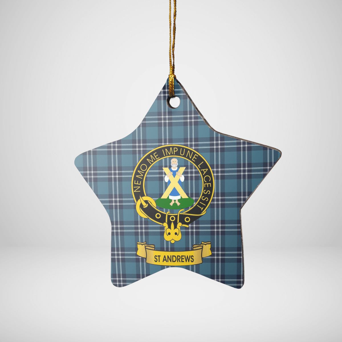 Clan Earl of St Andrews Tartan Crest Star Ceramic Ornament BP90 Earl of St Andrews Tartan Tartan Christmas   