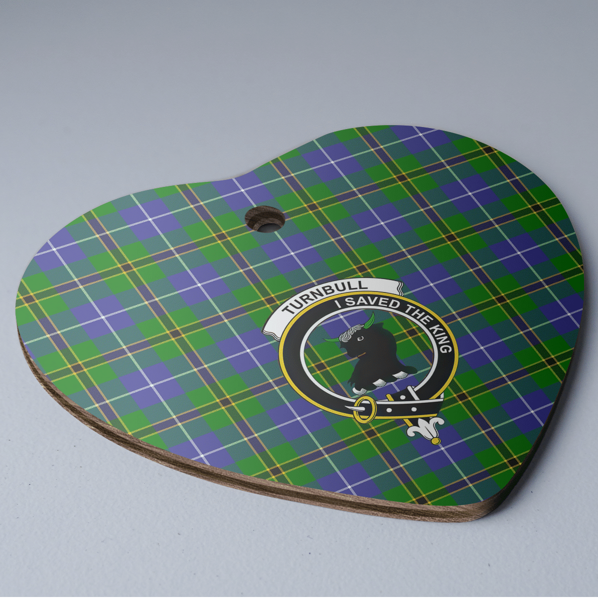 Clan Turnbull Hunting Tartan Crest Heart Ceramic Ornament LC65 Turnbull Hunting Tartan Tartan Christmas   