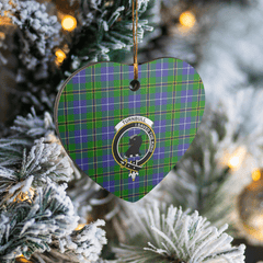 Clan Turnbull Hunting Tartan Crest Heart Ceramic Ornament LC65 Turnbull Hunting Tartan Tartan Christmas   