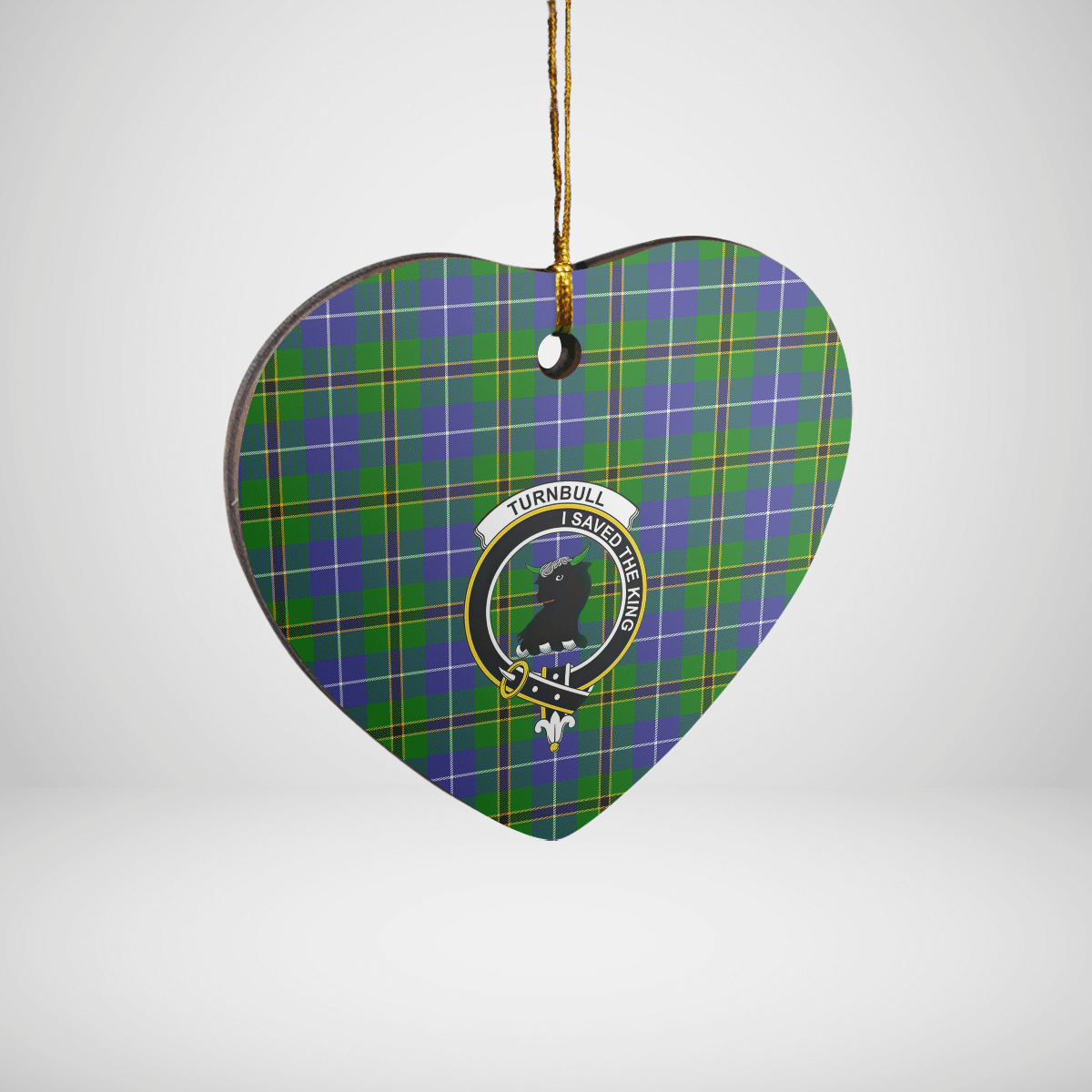 Clan Turnbull Hunting Tartan Crest Heart Ceramic Ornament LC65 Turnbull Hunting Tartan Tartan Christmas   