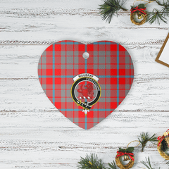 Clan Moubray Tartan Crest Heart Ceramic Ornament TV71 Moubray Tartan Tartan Christmas   