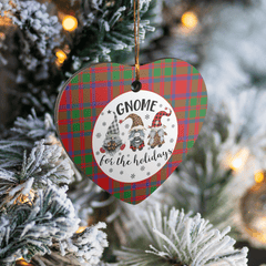 Clan MacKintosh Modern Tartan Tartan Crest Gnome Heart Ceramic Ornament QK22 MacKintosh Modern Tartan Tartan Christmas   