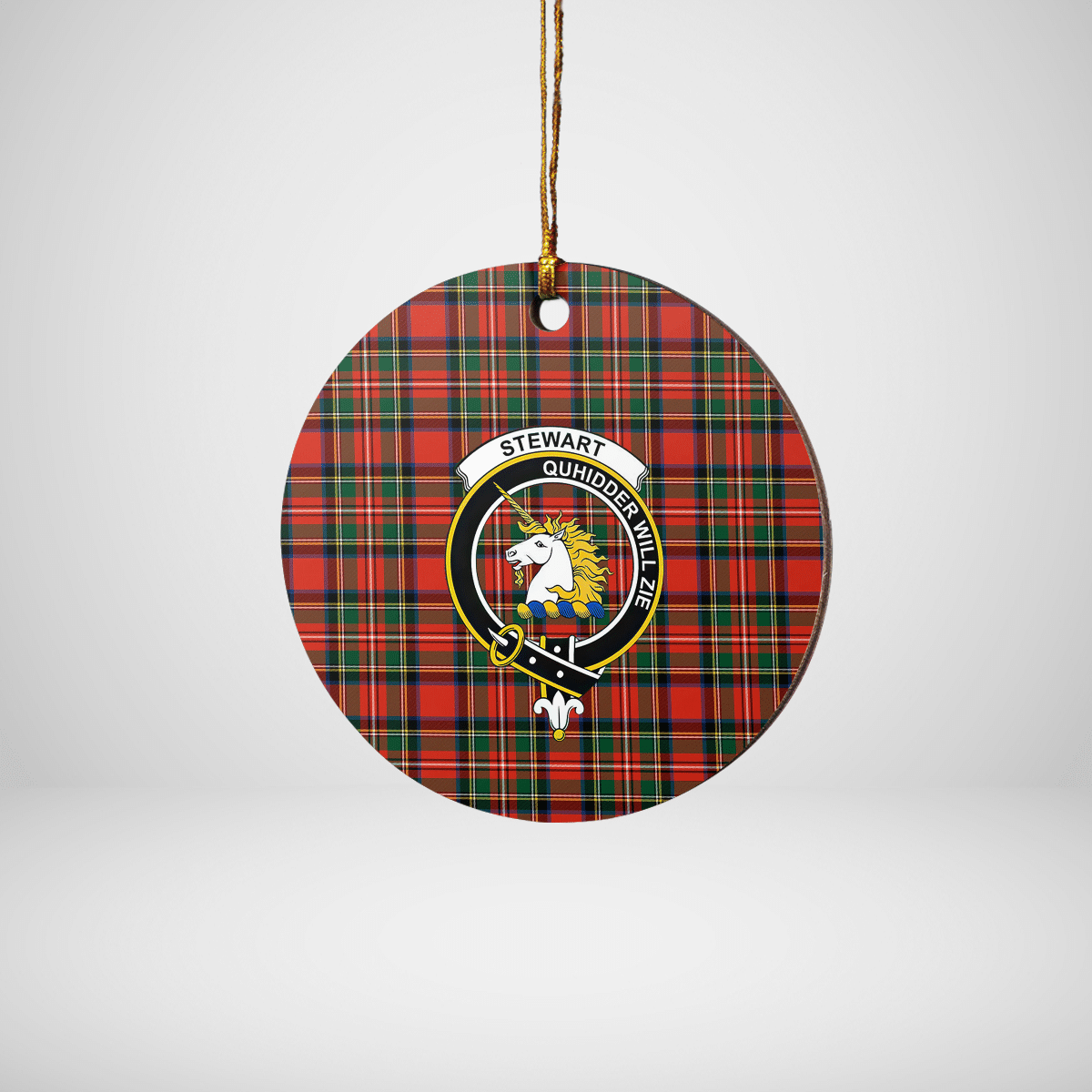 Clan Stewart (of Appin) Tartan Crest Round Ceramic Ornament BS25 Stewart (of Appin) Tartan Tartan Christmas   