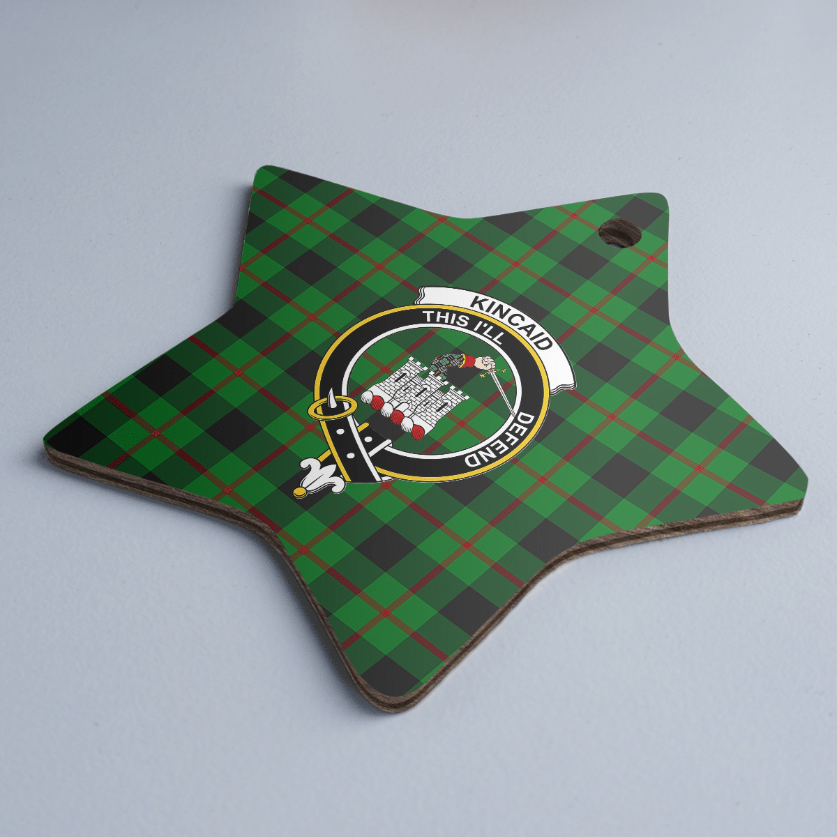 Clan Kincaid Tartan Crest Star Ceramic Ornament JY89 Kincaid Tartan Tartan Christmas   