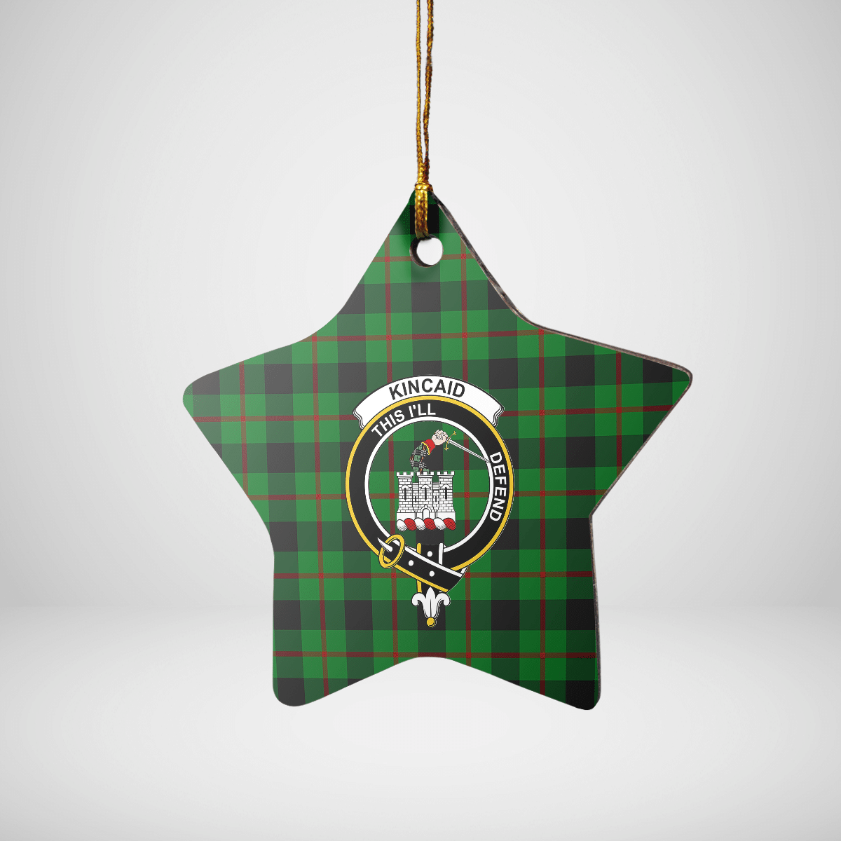 Clan Kincaid Tartan Crest Star Ceramic Ornament JY89 Kincaid Tartan Tartan Christmas   