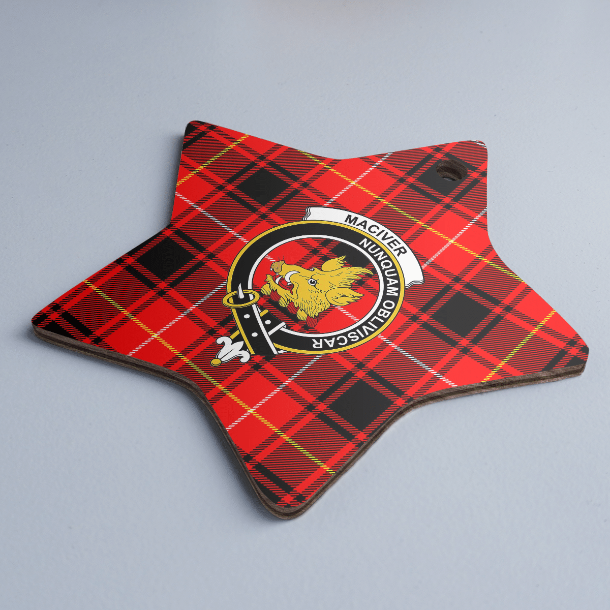 Clan MacIver Modern Tartan Crest Star Ceramic Ornament XF99 MacIver Modern Tartan Tartan Christmas   