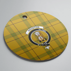 Clan Houston Tartan Crest Round Ceramic Ornament SD93 Houston Tartan Tartan Christmas   