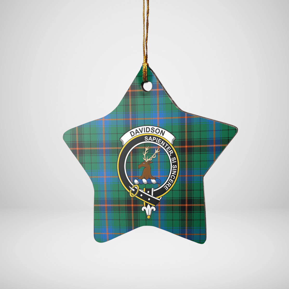 Clan Davidson Ancient Tartan Crest Star Ceramic Ornament GR83 Davidson Ancient Tartan Tartan Christmas   