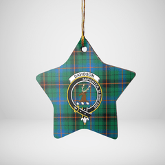 Clan Davidson Ancient Tartan Crest Star Ceramic Ornament GR83 Davidson Ancient Tartan Tartan Christmas   