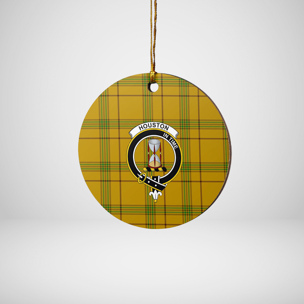 Clan Houston Tartan Crest Round Ceramic Ornament SD93 Houston Tartan Tartan Christmas   