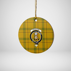 Clan Houston Tartan Crest Round Ceramic Ornament SD93 Houston Tartan Tartan Christmas   