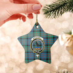 Clan MacDonnell of Glengarry Ancient Tartan Crest Star Ceramic Ornament BT68 MacDonnell of Glengarry Ancient Tartan Tartan Christmas   