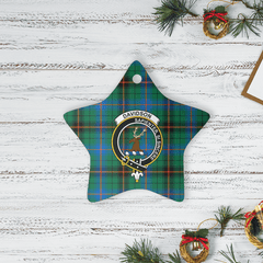 Clan Davidson Ancient Tartan Crest Star Ceramic Ornament GR83 Davidson Ancient Tartan Tartan Christmas   