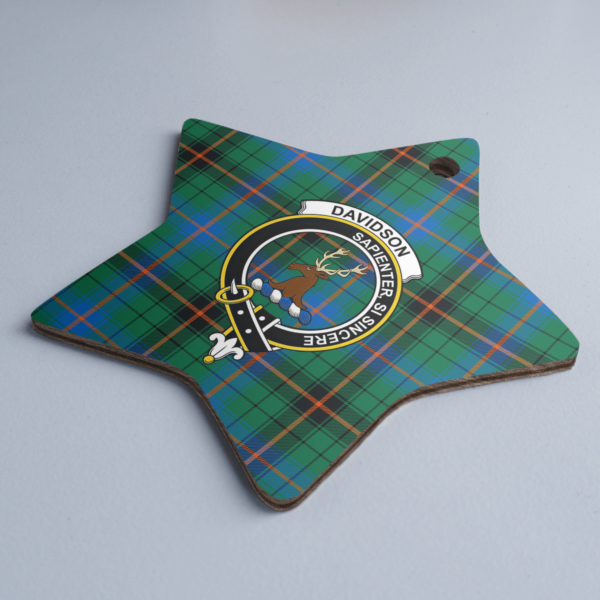 Clan Davidson Ancient Tartan Crest Star Ceramic Ornament GR83 Davidson Ancient Tartan Tartan Christmas   