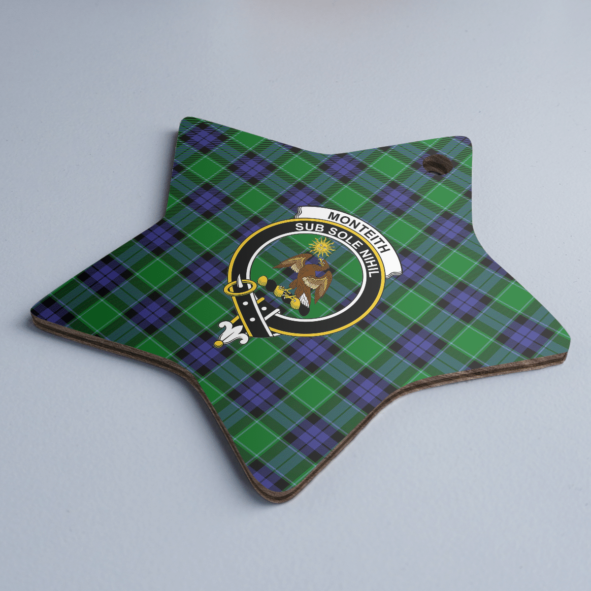 Clan Monteith Tartan Crest Star Ceramic Ornament IR86 Monteith Tartan Tartan Christmas   