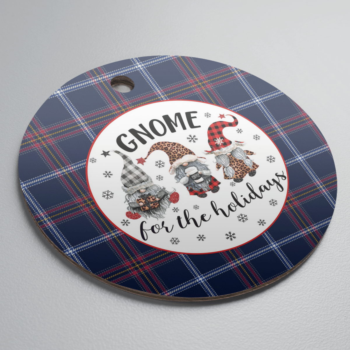 Clan Jewish Tartan Tartan Tartan Crest Gnome Round Ceramic Ornament KT14 Jewish Tartan Tartan Tartan Christmas   