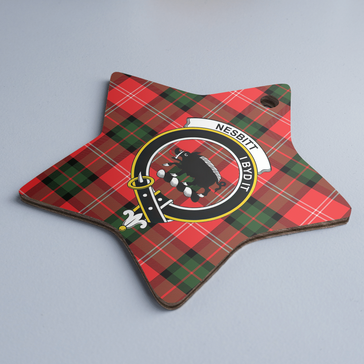 Clan Nesbitt Modern Tartan Crest Star Ceramic Ornament IH13 Nesbitt Modern Tartan Tartan Christmas   