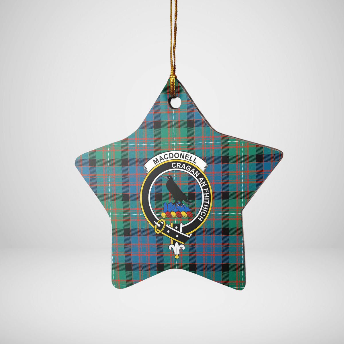 Clan MacDonnell of Glengarry Ancient Tartan Crest Star Ceramic Ornament BT68 MacDonnell of Glengarry Ancient Tartan Tartan Christmas   