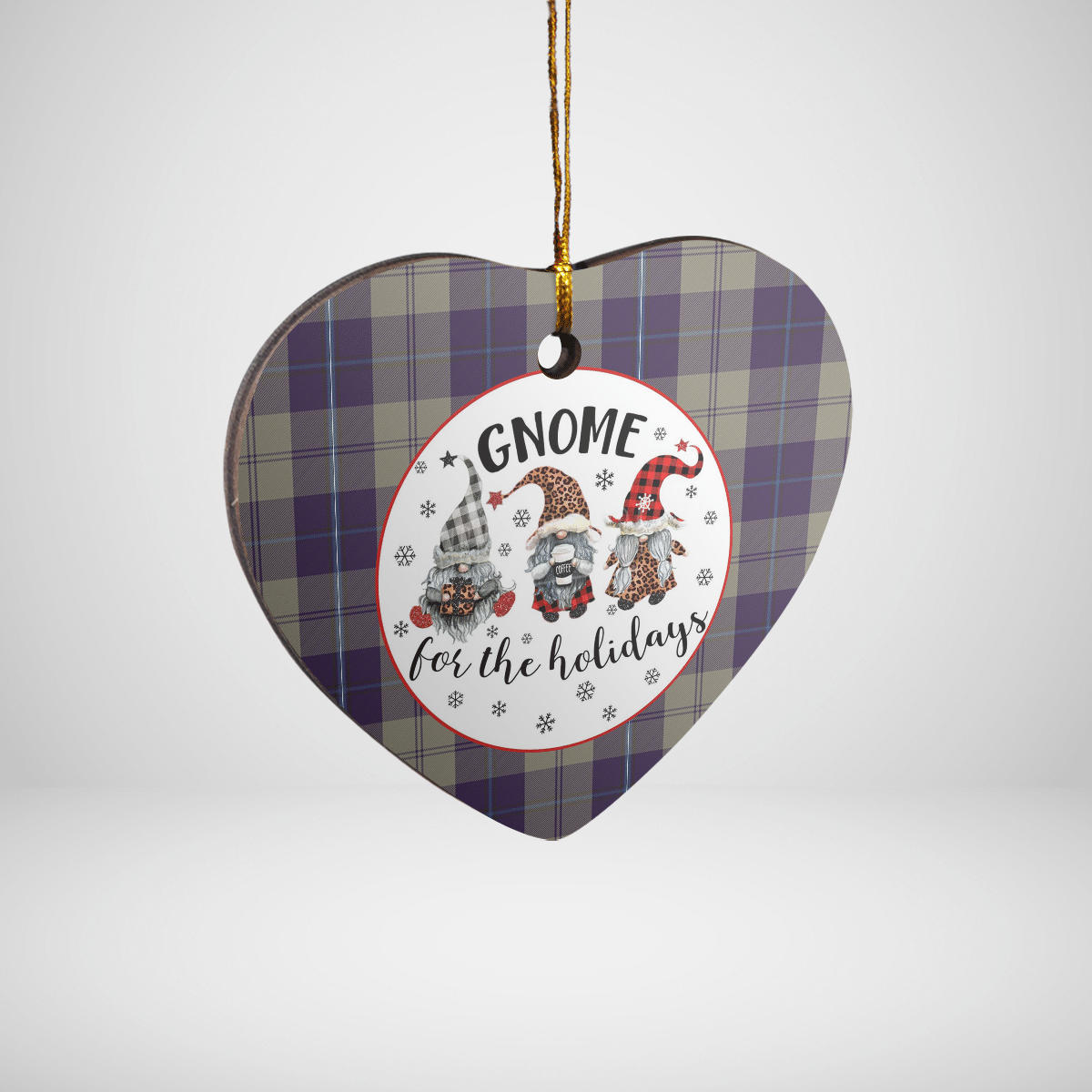 Clan Cunningham Dress Blue Dancers Tartan Tartan Crest Gnome Heart Ceramic Ornament JZ95 Cunningham Dress Blue Dancers Tartan Tartan Christmas   