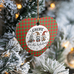 Clan Gartshore Tartan Tartan Crest Gnome Heart Ceramic Ornament ZE60 Gartshore Tartan Tartan Christmas   