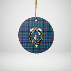 Clan Cooper Ancient Tartan Crest Round Ceramic Ornament JD89 Cooper Ancient Tartan Tartan Christmas   