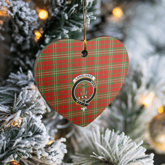 Clan Langlands Tartan Crest Heart Ceramic Ornament QM11 Langlands Tartan Tartan Christmas   