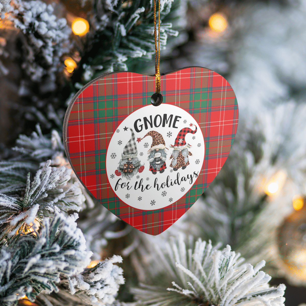 Clan Chisholm Modern Tartan Tartan Crest Gnome Heart Ceramic Ornament OO91 Chisholm Modern Tartan Tartan Christmas   