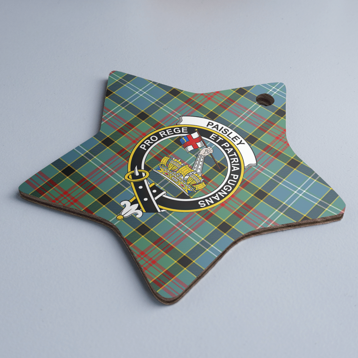 Clan Paisley District Tartan Crest Star Ceramic Ornament DN21 Paisley District Tartan Tartan Christmas   