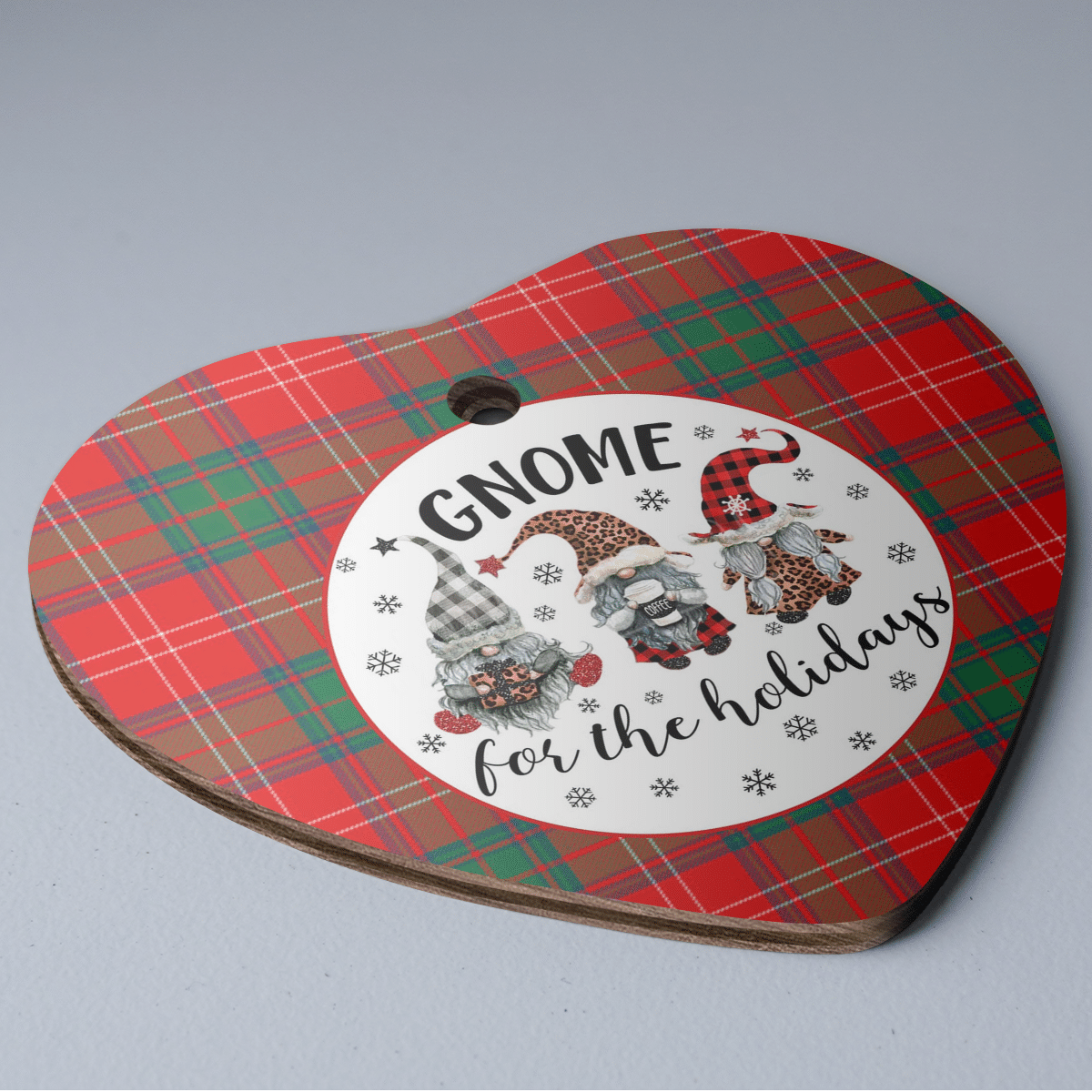 Clan Chisholm Modern Tartan Tartan Crest Gnome Heart Ceramic Ornament OO91 Chisholm Modern Tartan Tartan Christmas   