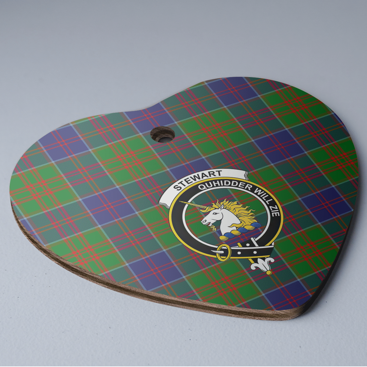 Clan Stewart of Appin Hunting Modern Tartan Crest Heart Ceramic Ornament GN60 Stewart of Appin Hunting Modern Tartan Tartan Christmas   