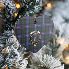 Clan Guthrie Modern Tartan Crest Heart Ceramic Ornament ZS34 Guthrie Modern Tartan Tartan Christmas   