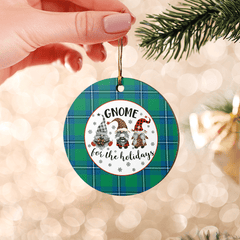 Clan Irvine Ancient Tartan Tartan Crest Gnome Round Ceramic Ornament AD94 Irvine Ancient Tartan Tartan Christmas   