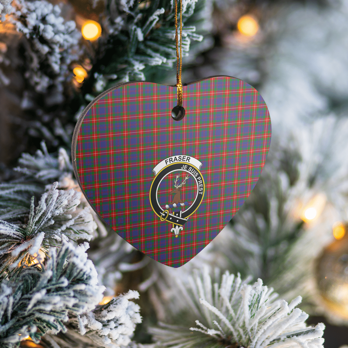 Clan Fraser of Lovat Tartan Crest Heart Ceramic Ornament WD50 Fraser of Lovat Tartan Tartan Christmas   