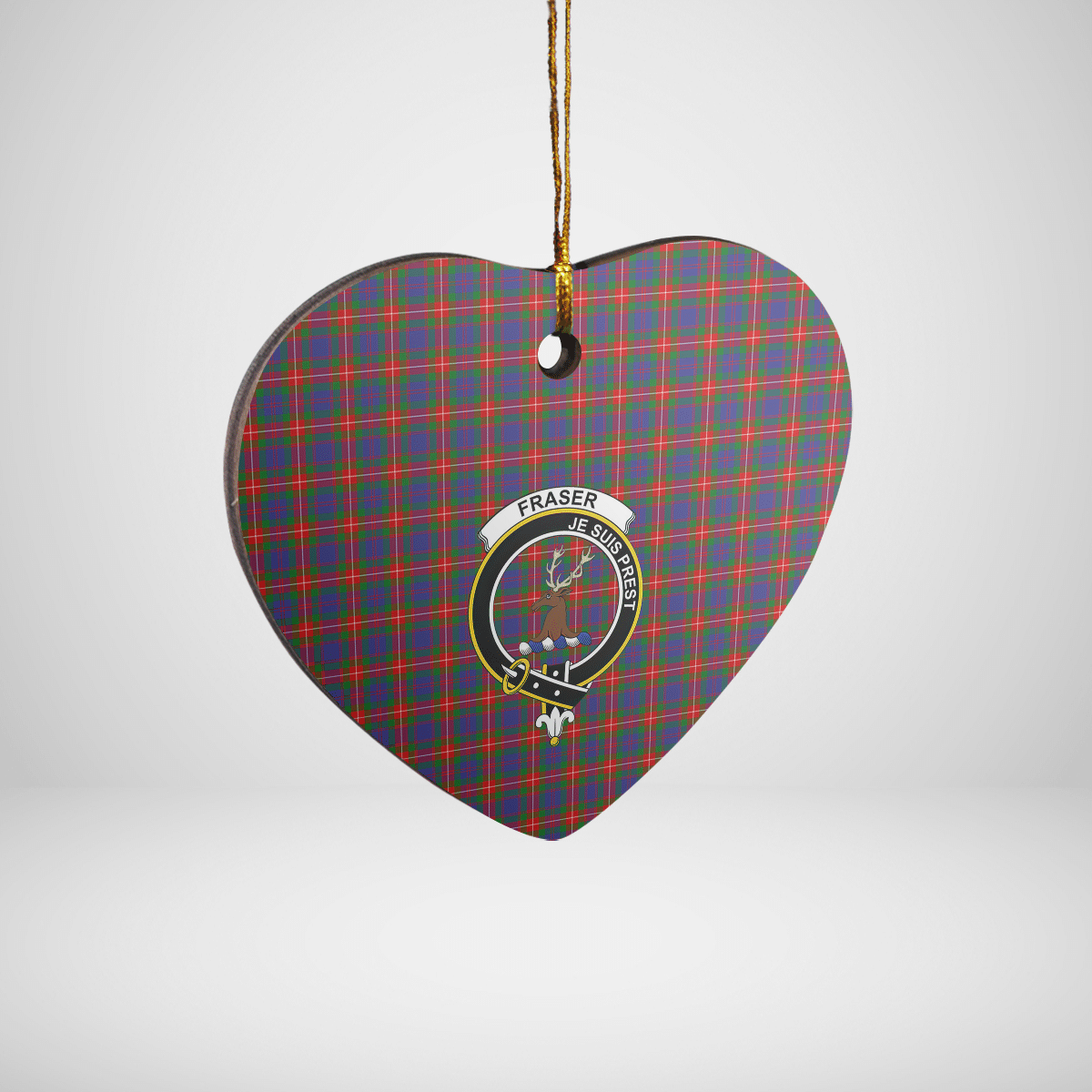 Clan Fraser of Lovat Tartan Crest Heart Ceramic Ornament WD50 Fraser of Lovat Tartan Tartan Christmas   