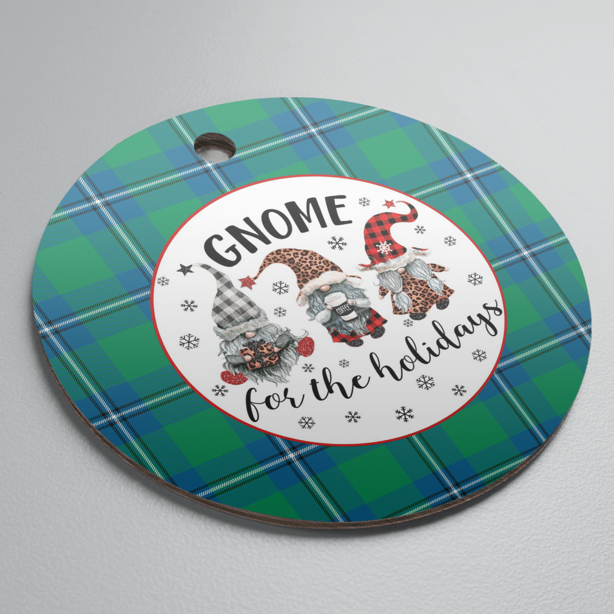 Clan Irvine Ancient Tartan Tartan Crest Gnome Round Ceramic Ornament AD94 Irvine Ancient Tartan Tartan Christmas   