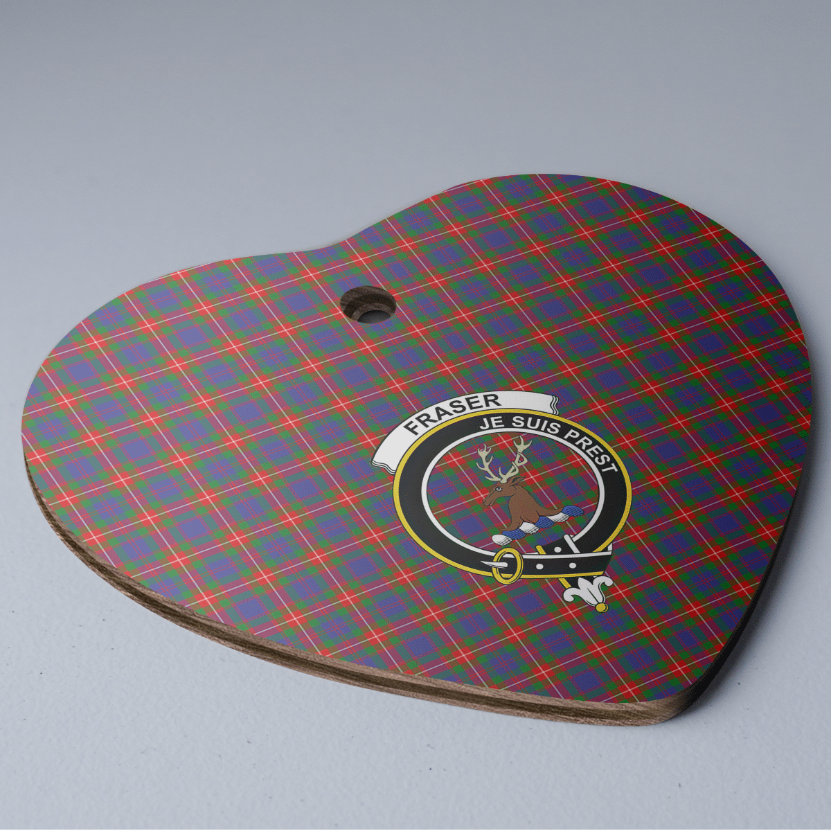 Clan Fraser of Lovat Tartan Crest Heart Ceramic Ornament WD50 Fraser of Lovat Tartan Tartan Christmas   