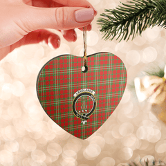 Clan Langlands Tartan Crest Heart Ceramic Ornament QM11 Langlands Tartan Tartan Christmas   