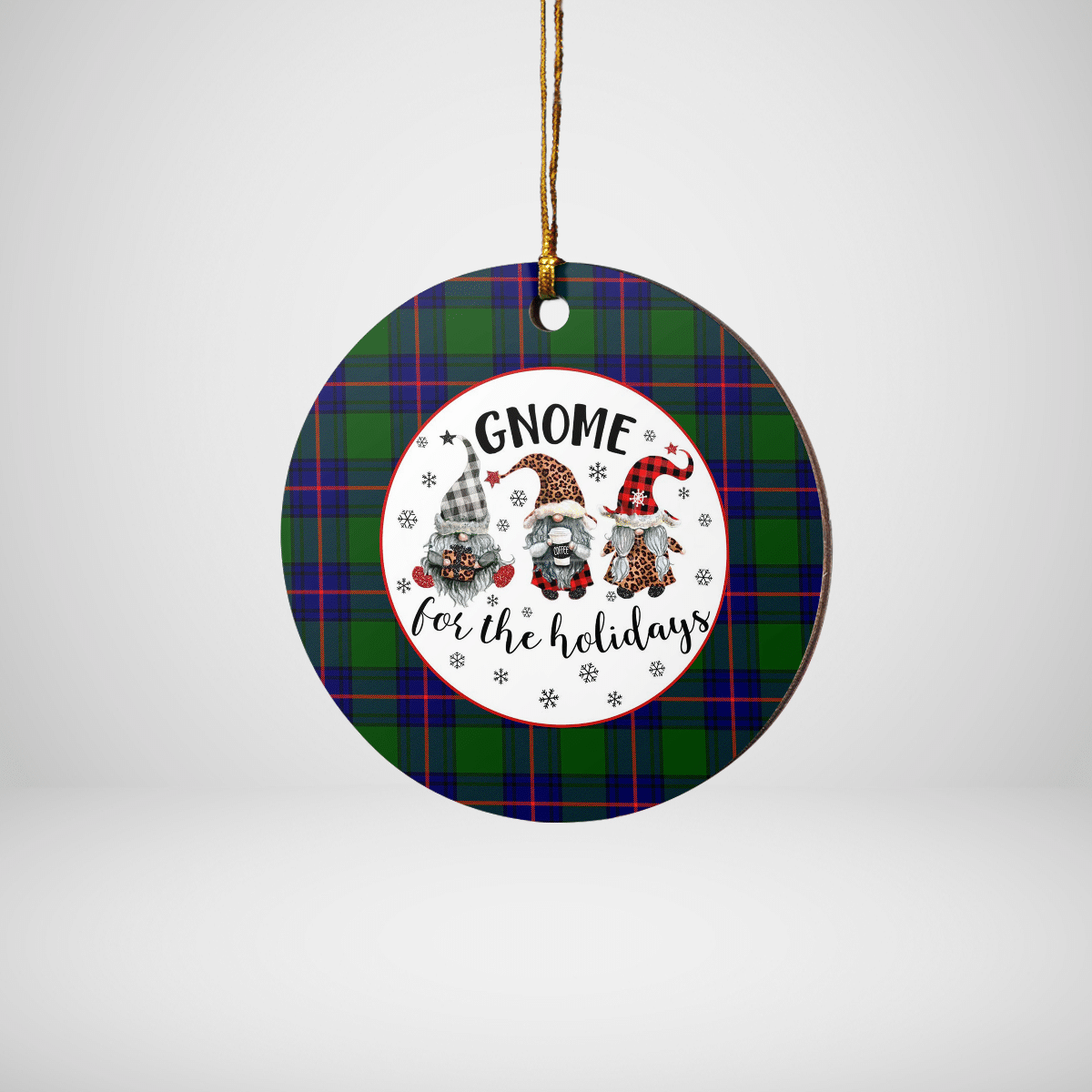 Clan Shaw Modern Tartan Tartan Crest Gnome Round Ceramic Ornament OK78 Shaw Modern Tartan Tartan Christmas   