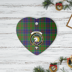 Clan Stewart of Appin Hunting Modern Tartan Crest Heart Ceramic Ornament GN60 Stewart of Appin Hunting Modern Tartan Tartan Christmas   