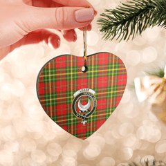 Clan Leask Tartan Crest Heart Ceramic Ornament YH17 Leask Tartan Tartan Christmas   