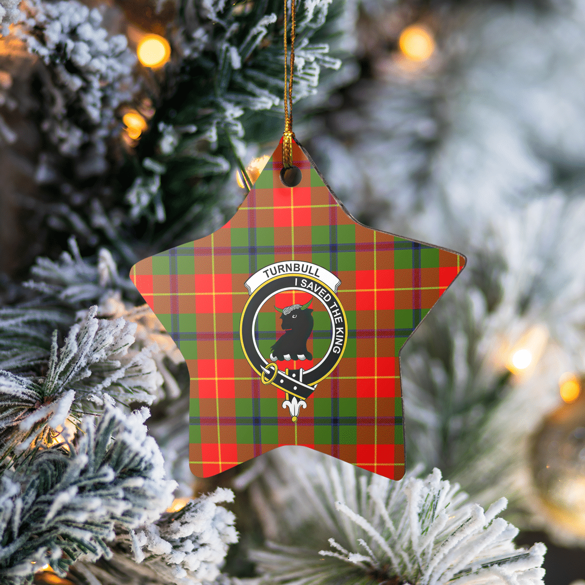 Clan Turnbull Dress Tartan Crest Star Ceramic Ornament VD41 Turnbull Dress Tartan Tartan Christmas   