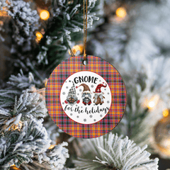 Clan Jacobite Tartan Tartan Crest Gnome Round Ceramic Ornament PK51 Jacobite Tartan Tartan Christmas   