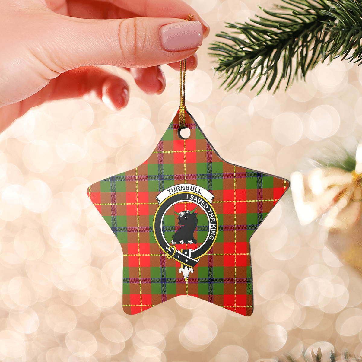 Clan Turnbull Dress Tartan Crest Star Ceramic Ornament VD41 Turnbull Dress Tartan Tartan Christmas   