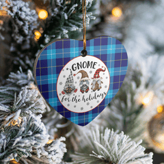 Clan McKerrell Tartan Tartan Crest Gnome Heart Ceramic Ornament MY67 McKerrell Tartan Tartan Christmas   