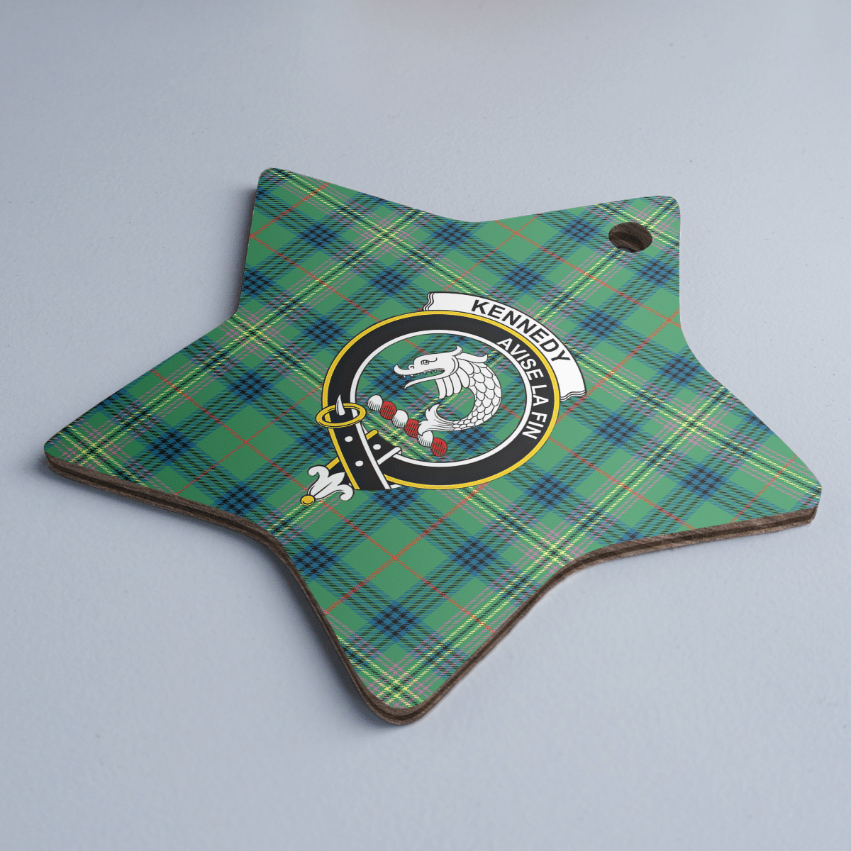 Clan Kennedy Ancient Tartan Crest Star Ceramic Ornament ZP64 Kennedy Ancient Tartan Tartan Christmas   