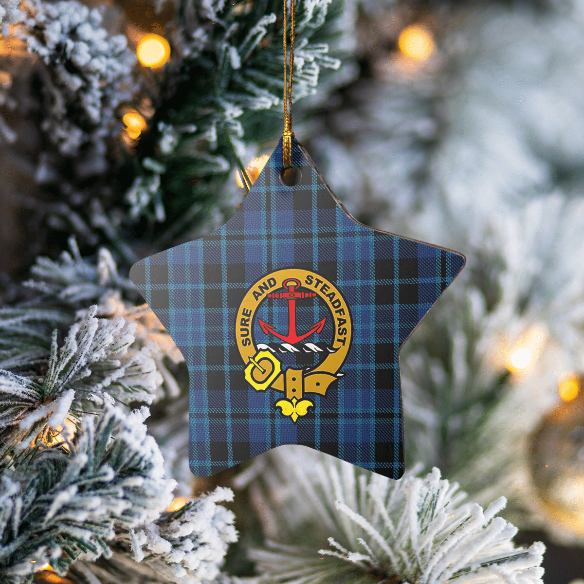 Clan Clark 2 Tartan Crest Star Ceramic Ornament CQ61 Clark 2 Tartan Tartan Christmas   