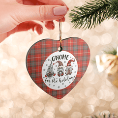 Clan Fraser Weathered Tartan Tartan Crest Gnome Heart Ceramic Ornament AI34 Fraser Weathered Tartan Tartan Christmas   