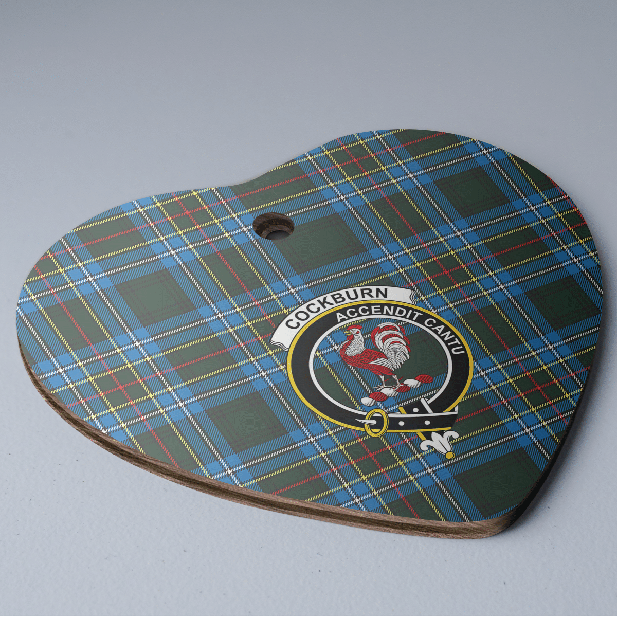 Clan Cockburn Modern Tartan Crest Heart Ceramic Ornament HI91 Cockburn Modern Tartan Tartan Christmas   