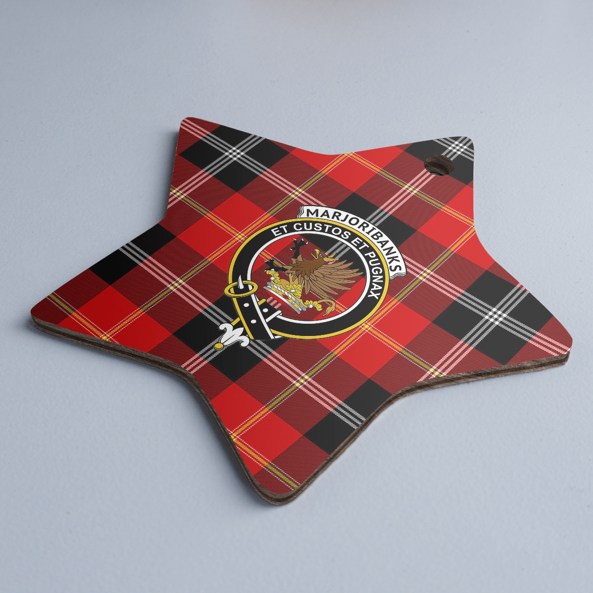 Clan Marjoribanks Tartan Crest Star Ceramic Ornament PA85 Marjoribanks Tartan Tartan Christmas   