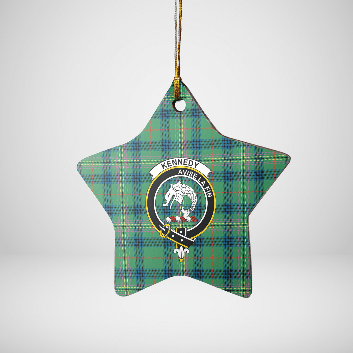 Clan Kennedy Ancient Tartan Crest Star Ceramic Ornament ZP64 Kennedy Ancient Tartan Tartan Christmas   